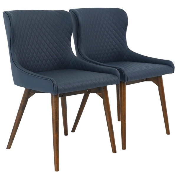 Robin Dining Chair Set of 2 - Navy Blue Vegan Leather - Bed Bath