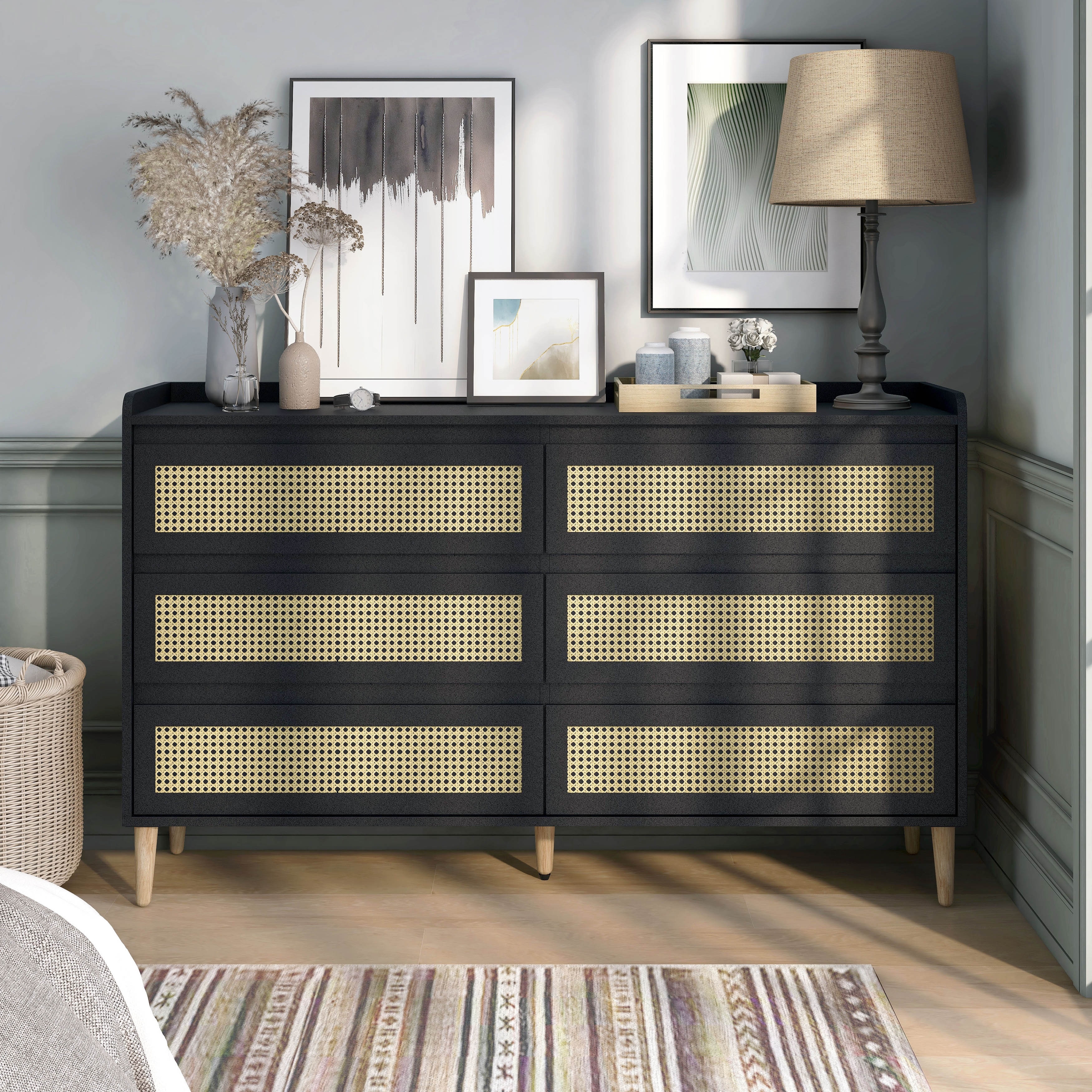 vintage rattan dresser Dixie with Mirror This dresser comes flat packed DH BASIC Boho Chic Beach