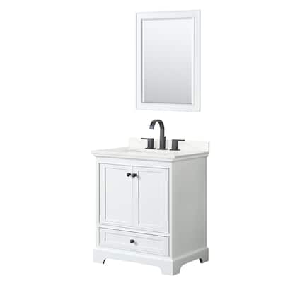 Deborah 30-inch Single Vanity, Quartz Top, 24-inch Mirror