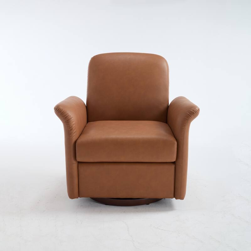 Swivel Accent Chair Modern Barrel Armchair with Wood Base for Bedroom Reading Waiting Living Room