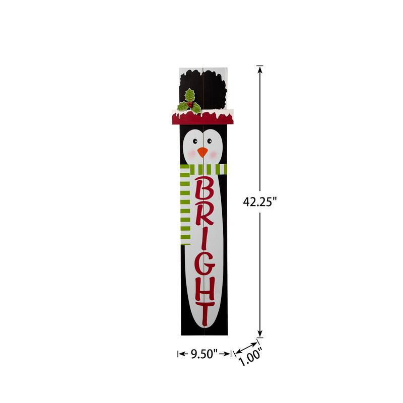Glitzhome Christmas Wooden 42-inch Santa / Snowman Porch Sign
