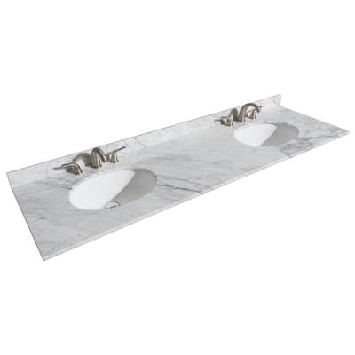 Wyndham Collection 72" Double Vanity Top with Undermount Oval Sinks