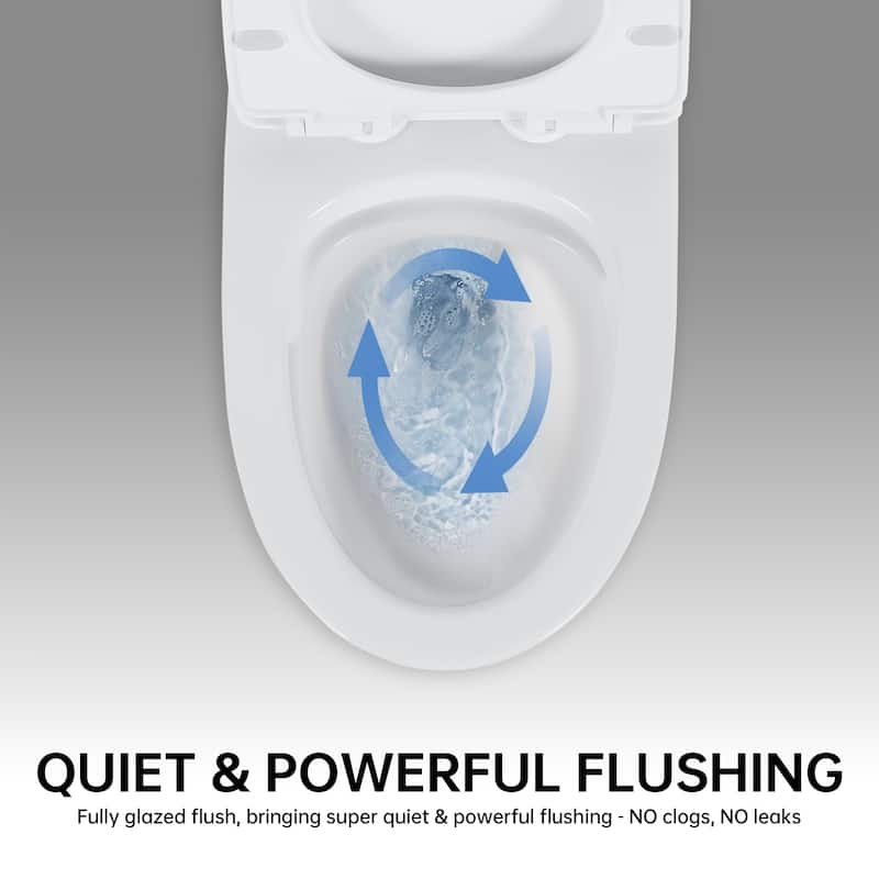 Elongated One-Piece Toilet with Soft-Close Seat
