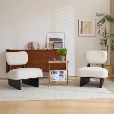 Christopher Knight Home -Vincent Minimalist Polyester Upholstered Lounge Chair （Set of 2）
