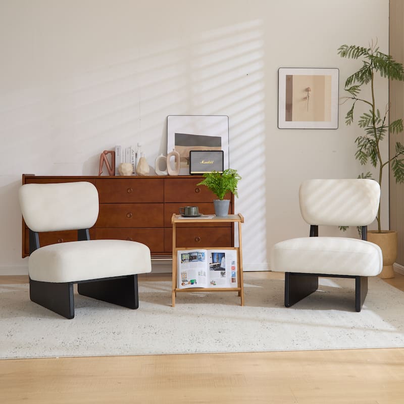Modern Lounge Chair with Polyester Upholstery (Set of 2)