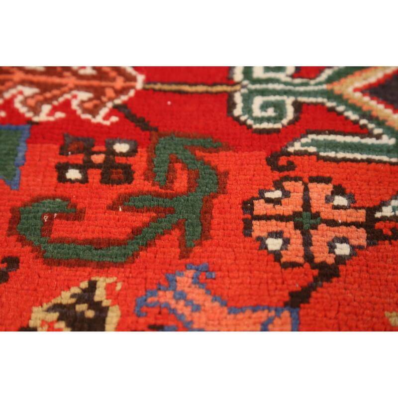 Hand Knotted Oriental 100% Wool Carpet Traditional Medallion Oranges & Rust Heriz Area Rug - 13' 0'' X 10' 3''