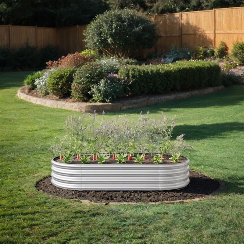 8x4x1FT Raised Garden Bed Kit,Galvanized Planter Raised Garden Beds