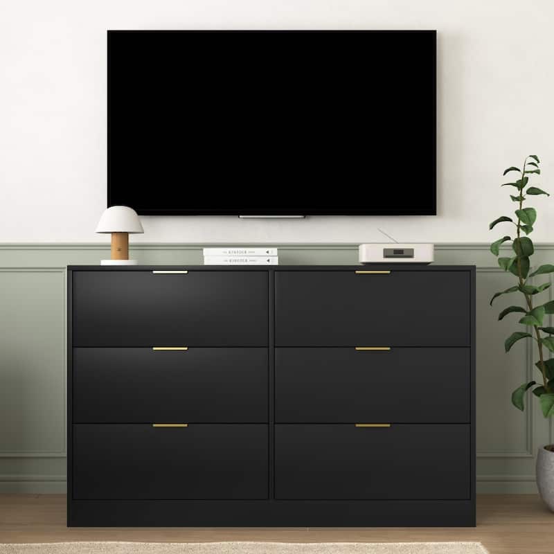 Simply Modern 6-Drawer Dresser - Black