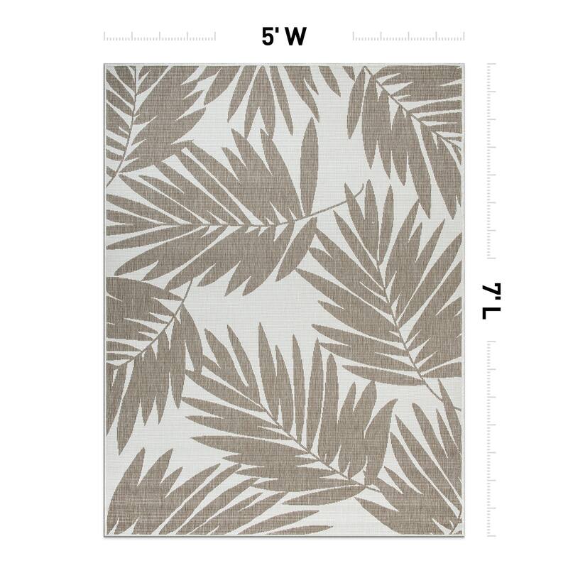 World Rug Gallery Floral Nature Inspired Indoor/Outdoor Area Rug