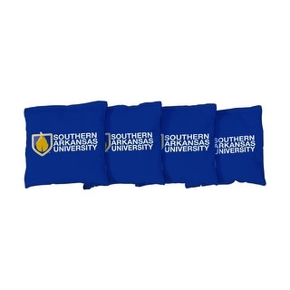 Southern Arkansas Muleriders Blue Cornhole Bags