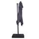 preview thumbnail 19 of 21, Furniture of America Yetta 8-foot LED Lights Steel Cantilever Offset Tilt Square Roma Umbrella with Base