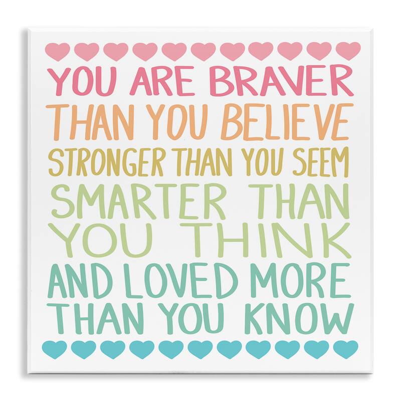 Stupell Rainbow Confidence Phrases Wall Plaque Art Design By Sweet Melody Designs - 12 x 12