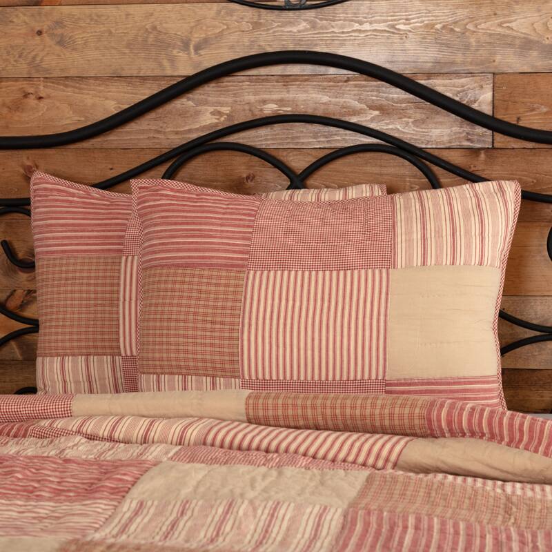 Sawyer Mill Sham - Standard - Country Red/Dark Tan/Dark Creme