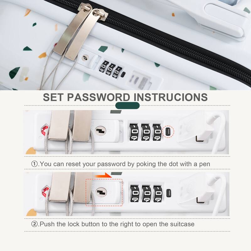 Luggage Set of 3, 20, 24, 28inch with USB Port