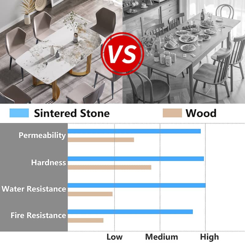 63"Modern artificial stone pandora white curved metal leg dining table -6 people