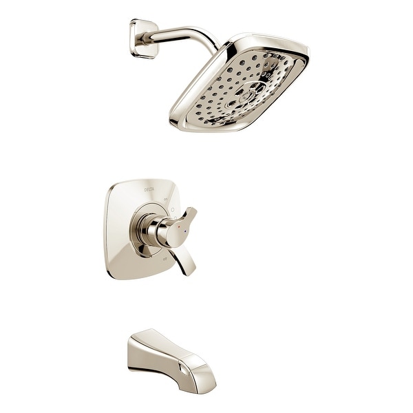 Delta T17452 Tesla Pressure Balanced Tub and Shower Trim with H2Okinetic Shower Head, Volume Control, and Monitor Technology