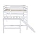 preview thumbnail 8 of 9, White Full Wood Loft Bed with Ladder & Fence