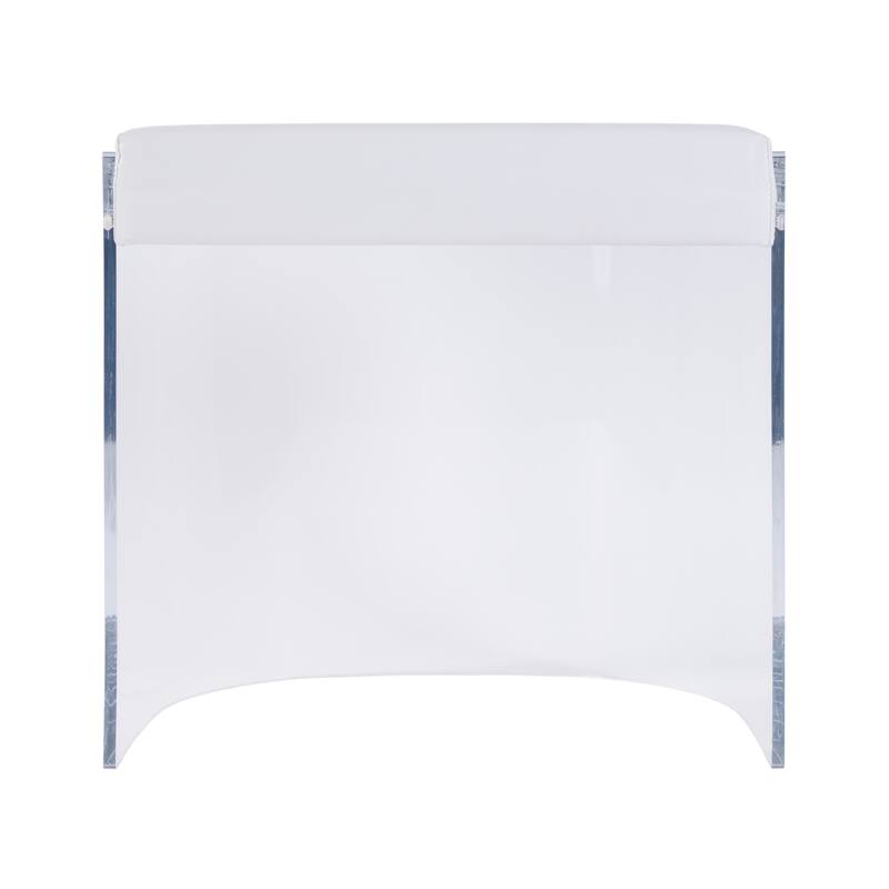 Solara 20 in. Seat Height Acrylic and Upholstered Accent Stool - Clear Acrylic