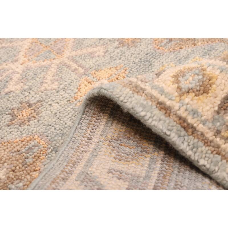 ECARPETGALLERY Hand-knotted Jules Serapi Light Blue Wool Rug - 2'8 x 9'11