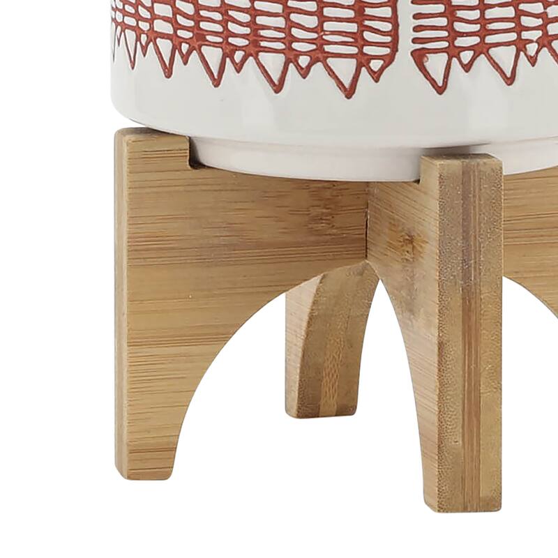 Sagebrook Home Abstract Ceramic Planter on Stand Indoor/Outdoor