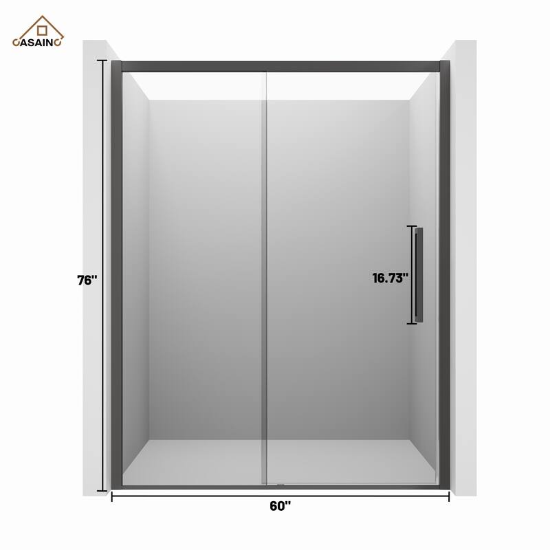 CASAINC 60 in. W x 76 in. H Sliding Framed Shower Door with SGCC Certification
