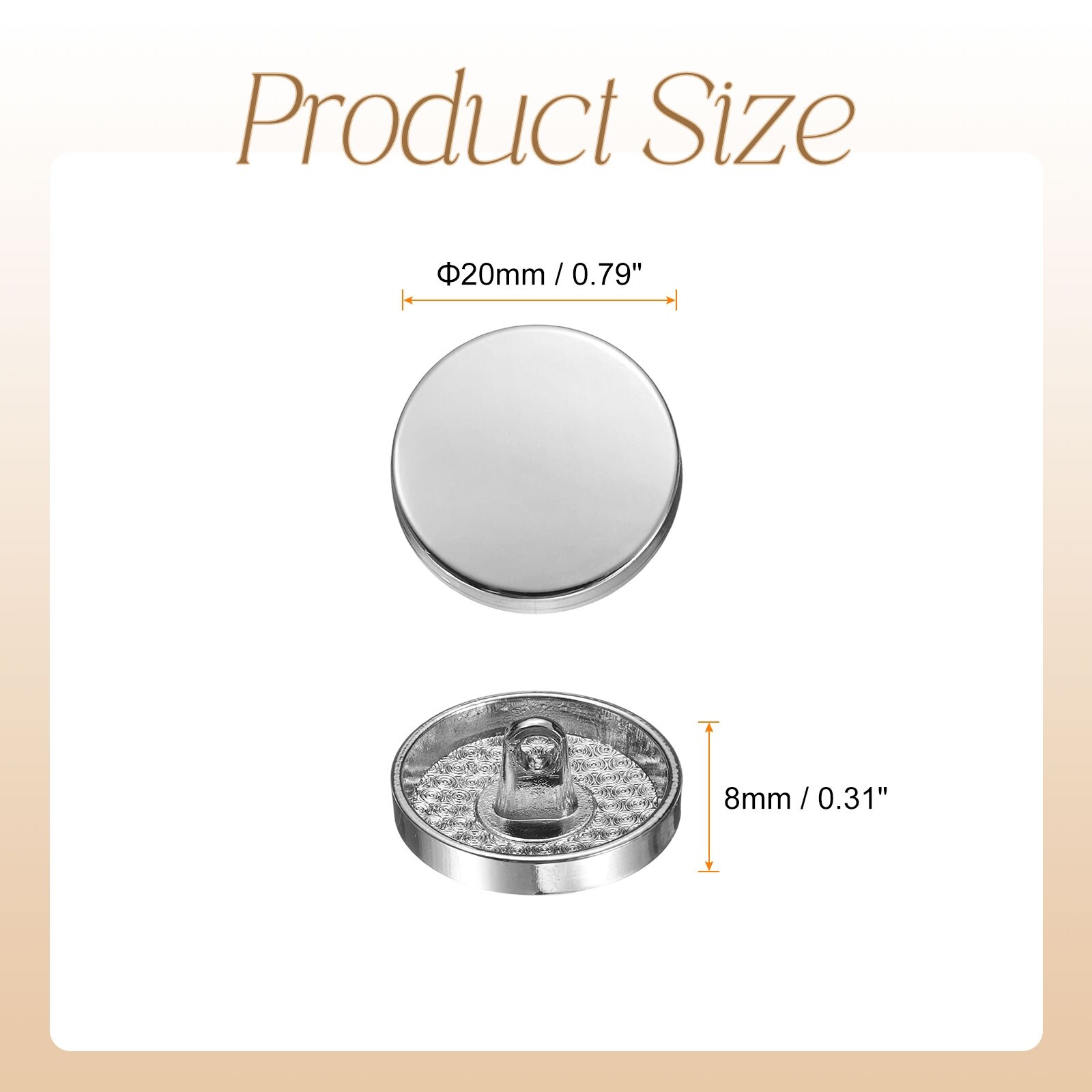 Metal Round Buttons Zinc Alloy Shank Flat Sewing Craft Replacement Button for Clothing Decoration DIY Accessories