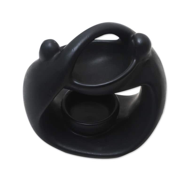 Novica Handmade Light In The Dark Ceramic Oil Warmer