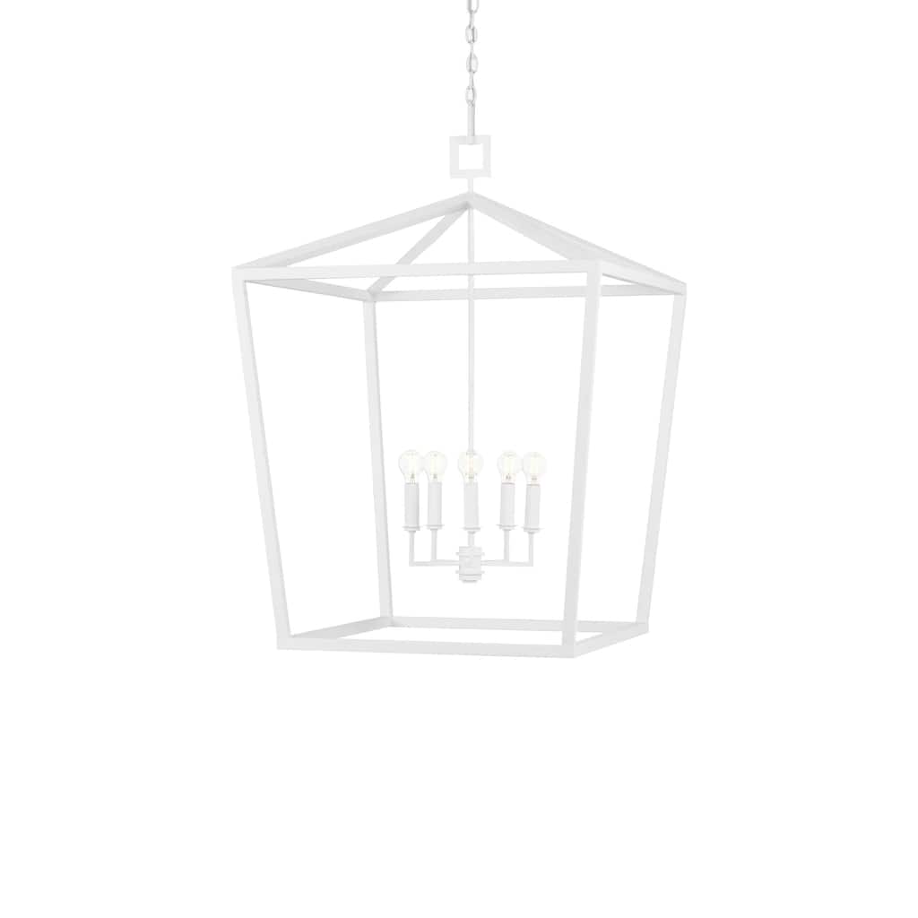 Currey & Company Denison White Large Chandelier - 41"h x 26"w x 26"d