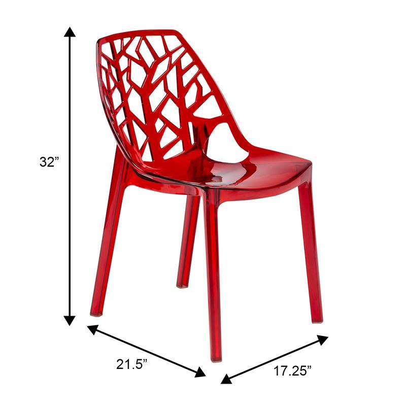 Cornelia Modern Stackable Dining Chair with Cut-out Design Accent Side Chair for Dining rooms, Patios, or Kitchens (Set of 4)