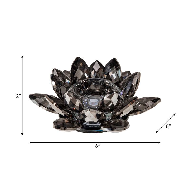 Iridescent Glass Crystal Lotus Votive Candle Holder