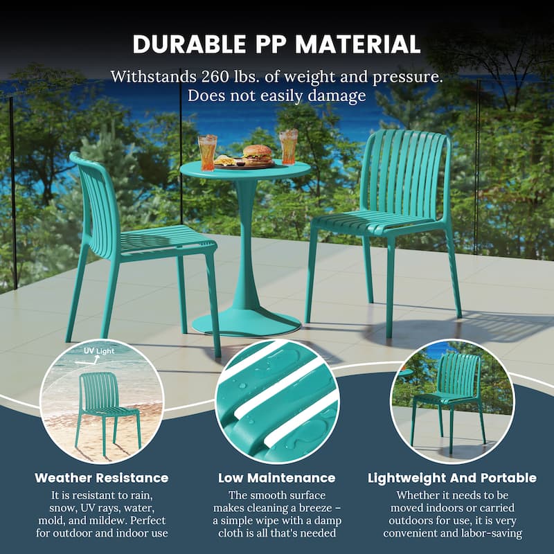 Frond and Form Outdoor Stacking Dining Side Chair (Set of 2)