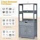 preview thumbnail 10 of 28, Gymax Bathroom Storage Cabinet w/Drawer Shelf Cupboard Floor Cabinet - See Details