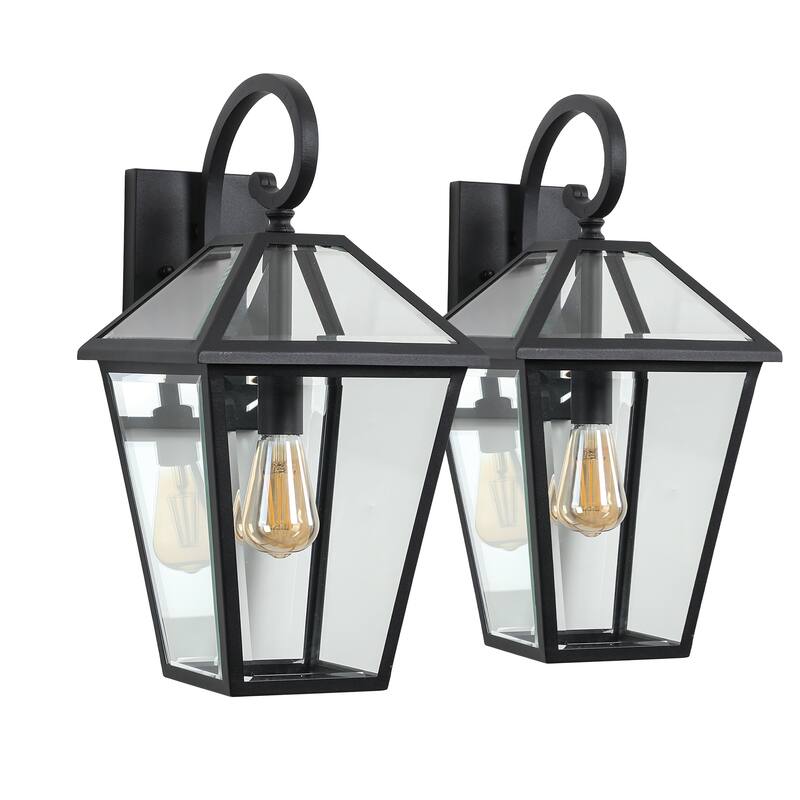 Outdoor Black Lantern Sconce Light, 2-Pack - 2 Pack