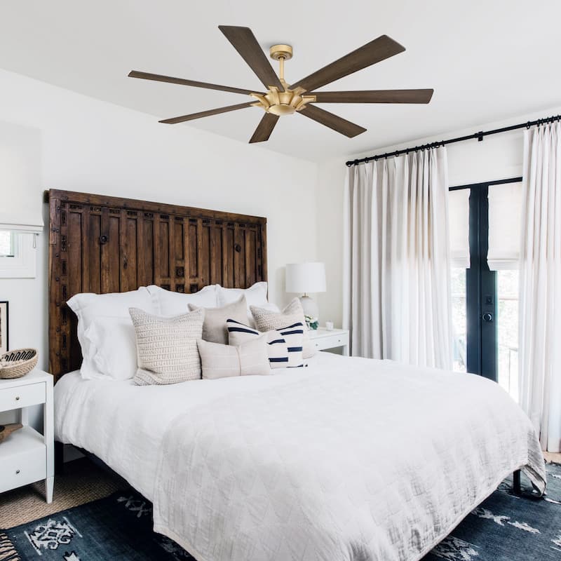 72" Modern Gold Reversible 7-Blade Larger Windmill Ceiling Fan with Remote