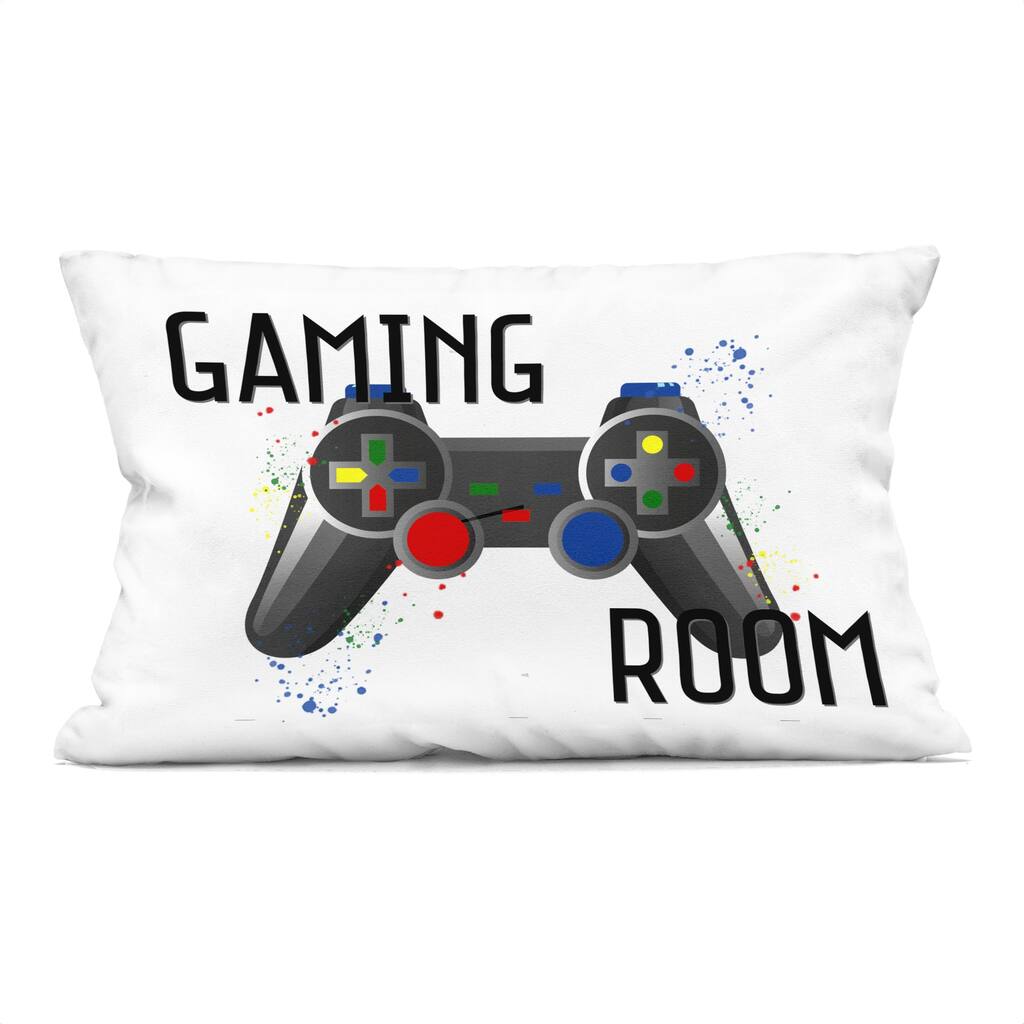 Stupell Vintage Gaming Room Controller Decorative Printed Throw Pillow Design by Kim Allen