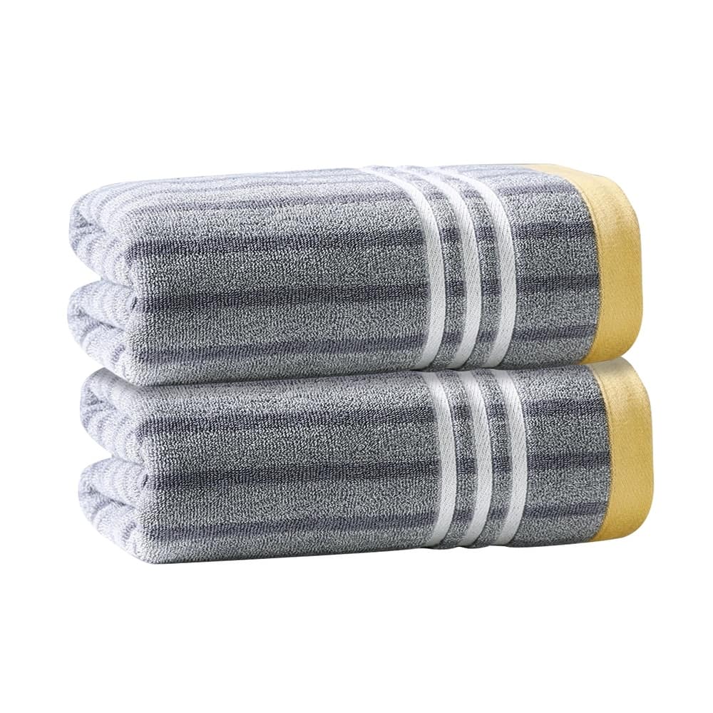 2-Pack Cotton Bath Towels, 30"x60" Absorbent Towels for Bathroom