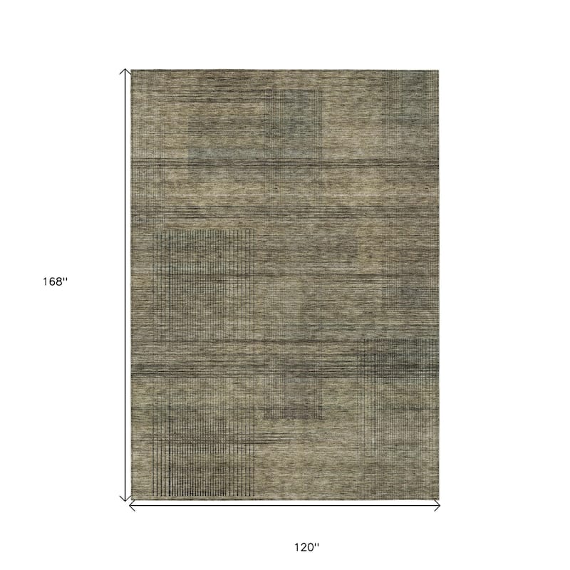 HomeRoots Striped Transitional Rectangle Outdoor Rug