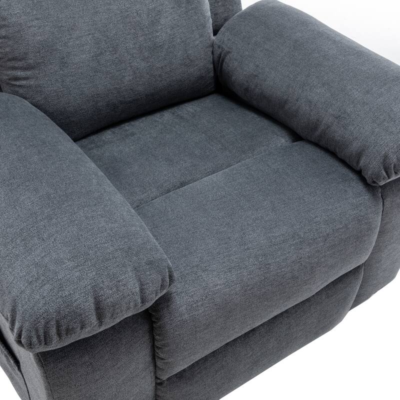 Velvet Power Recliner Chair with Massage and Heating System