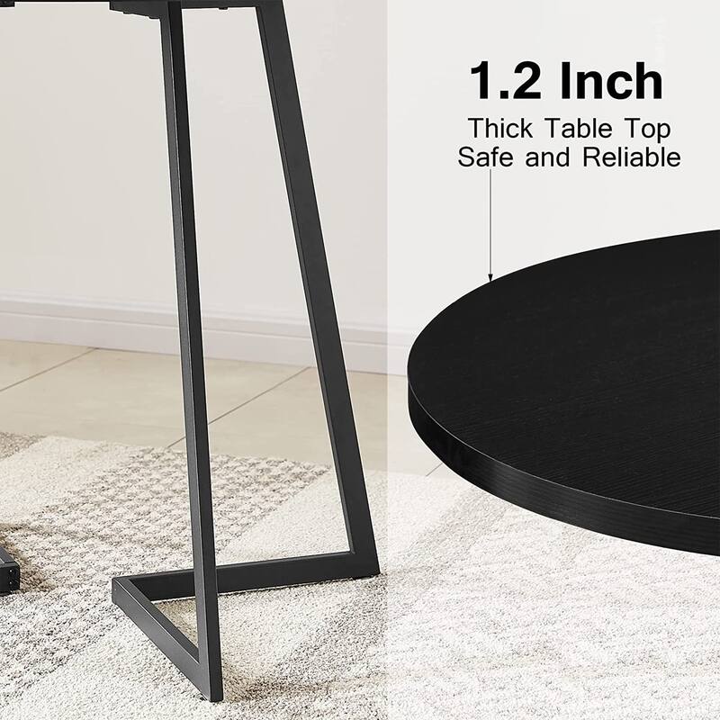 Javlergo 31.5" Round Dining Table Modern Leisure Table with Metal Leg
