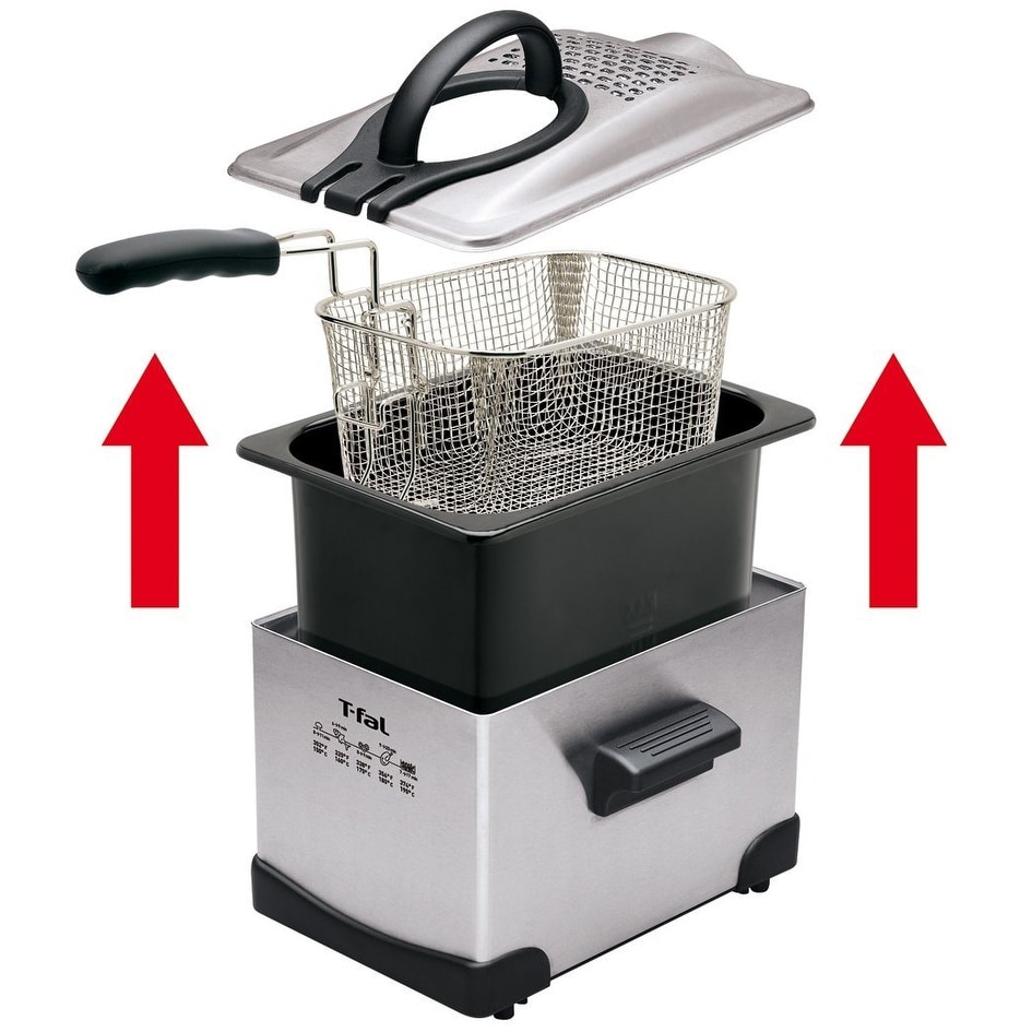 T fal FR1014002 Easy Pro Enamel 3 Liter Deep Fryer Stainless Steel Bed Bath Beyond 15011287