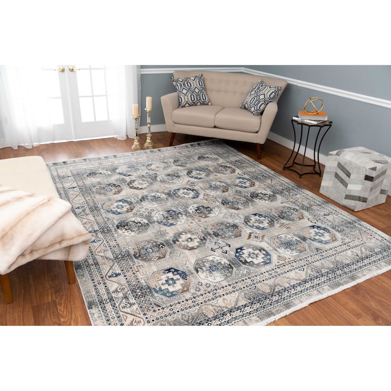 Noori Rug Latif Jodie Rug - 5'3" x 7'10" - Grey/Blue