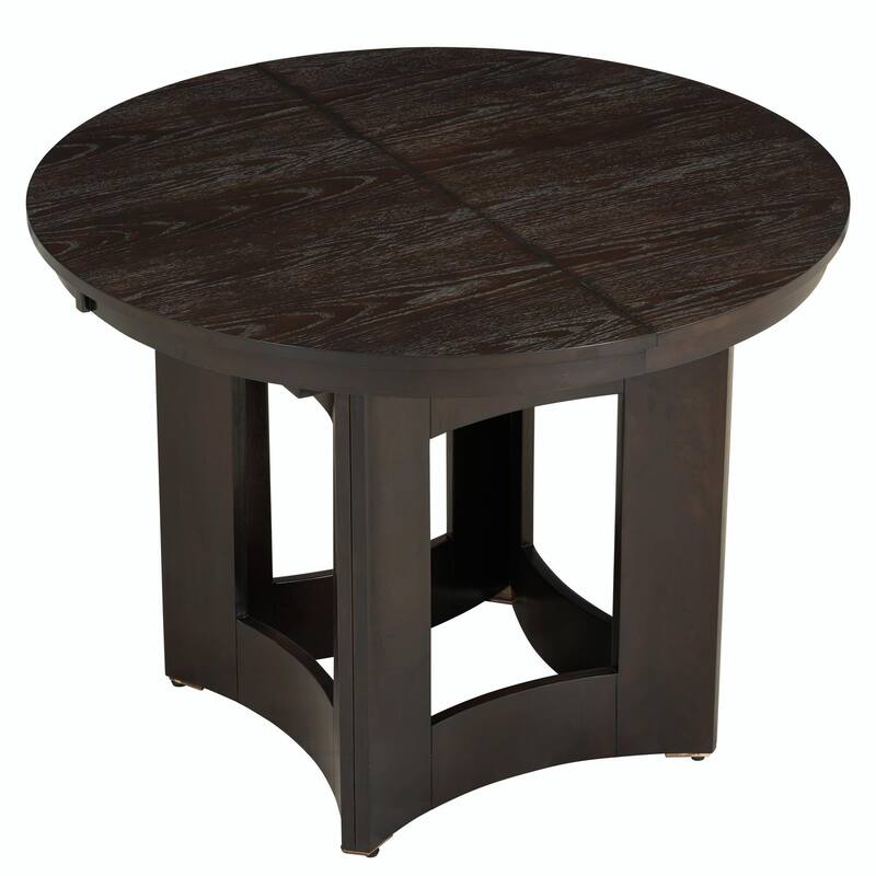 5-Piece Kitchen Table Set with 4 Upholstered Chairs and 16-Inch Removable Leaf