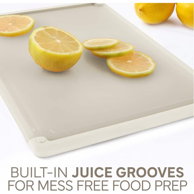 COOK WITH COLOR Extra Large Cutting Board Set, Jumbo-Sized Boards with Rubber Border, 3-Piece