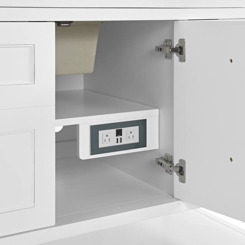 Breckenridge 60" Single Vanity, Bright White, w/FreePower Wireless Charger