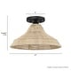 preview thumbnail 4 of 2, Hunter Agoura 14" Boho Rattan Flush Mount Ceiling Light - Kitchen, Bedroom, Hallway, Entry, Laundry Room - Transitional, Coastal