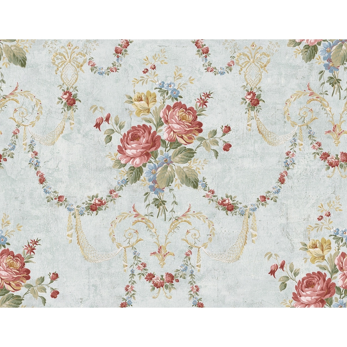 Seabrook Designs Croydon Floral Chandelier Unpasted Wallpaper