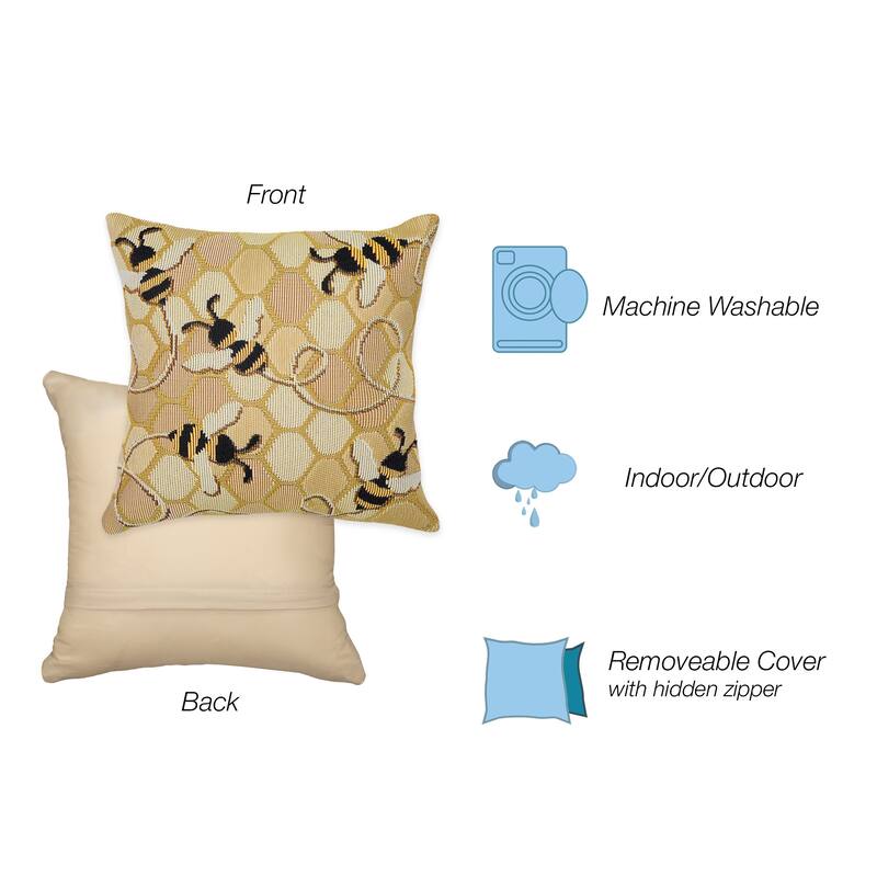 Liora Manne Marina Bee Free Indoor/Outdoor Pillow