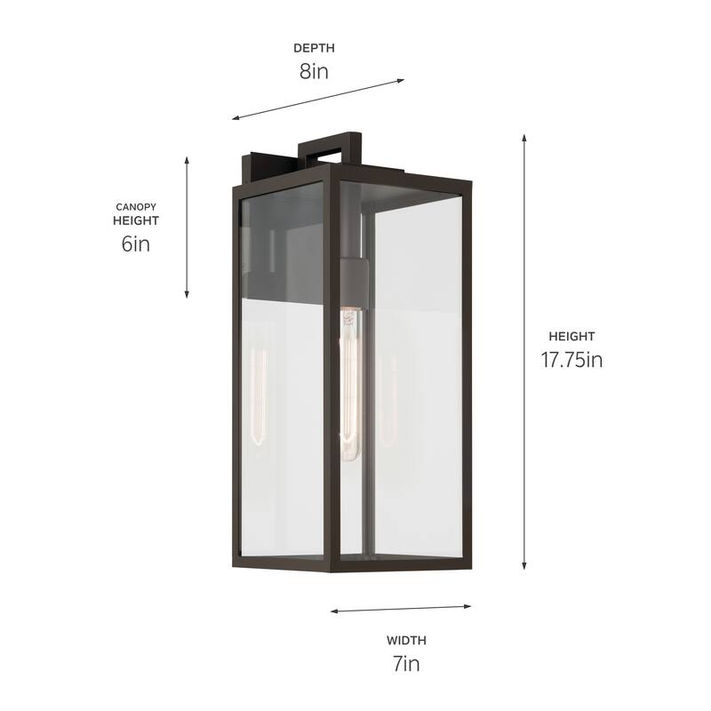 Kichler Lighting Branner 17.75 in. 1-Light Outdoor Wall Sconce