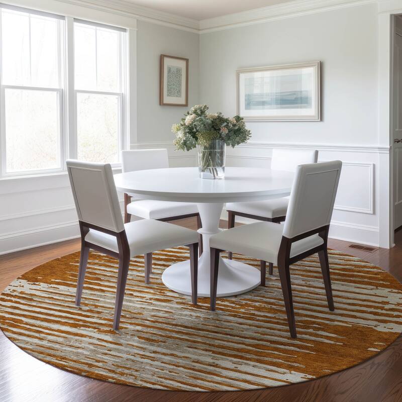 Machine Washable Indoor/ Outdoor Ombre Chantille Abstract Rug