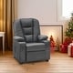 preview thumbnail 29 of 49, MCombo Big Kids Recliner Chair for Toddler Boys and Girls Faux Leather - 28.3"(L)x26.4"(W)x34.2"(H) Dark Grey